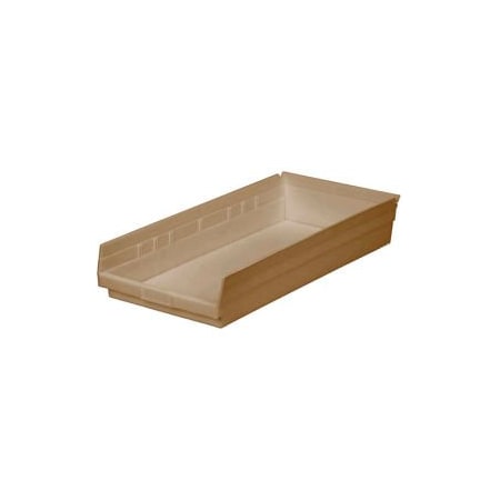 Quantum Storage Systems Shelf Storage Bin, Plastic, Beige, 6 PK QSB116IV